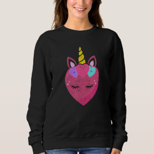 Cute Unicorn Heart Valentines Day Unicorns  Couple Sweatshirt