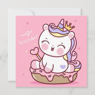 Cute Unicorn Holiday Card
