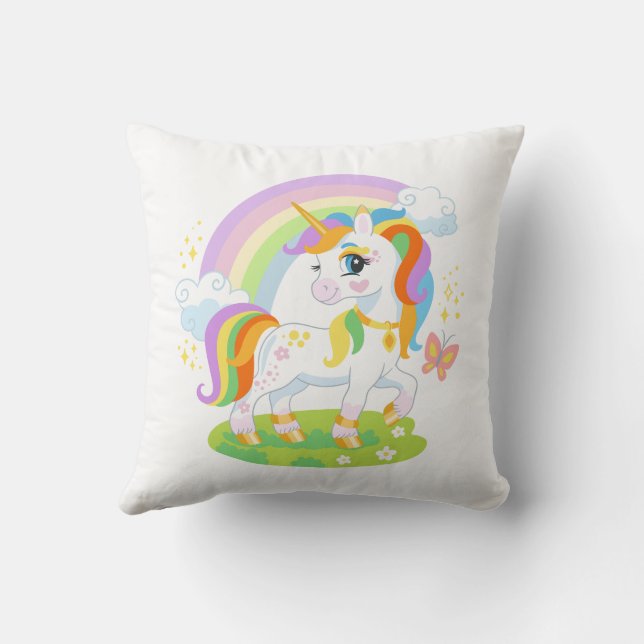 Cute unicorn illustration #1 cushion (Back)