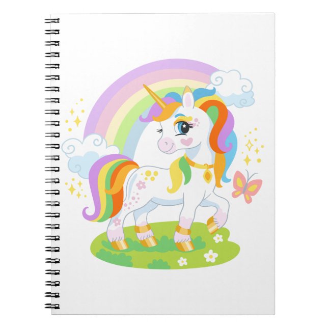 Cute unicorn illustration #1 notebook (Front)