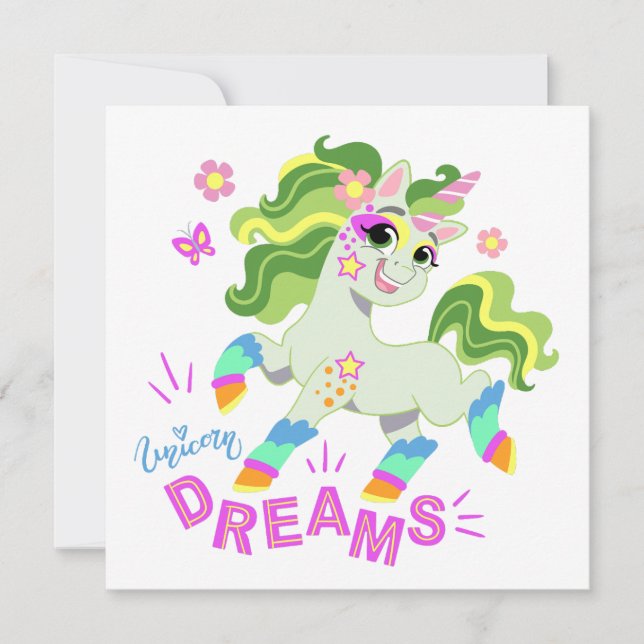 Cute unicorn illustration #2 invitation (Front)