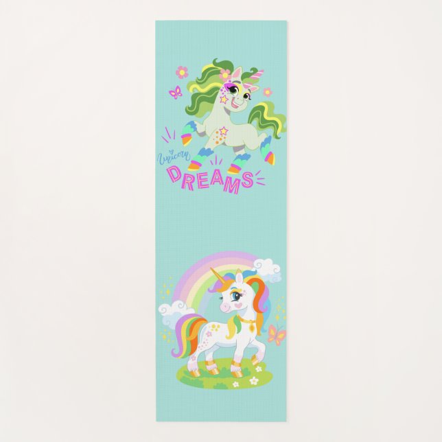 Cute unicorn illustration #2 yoga mat (Front)