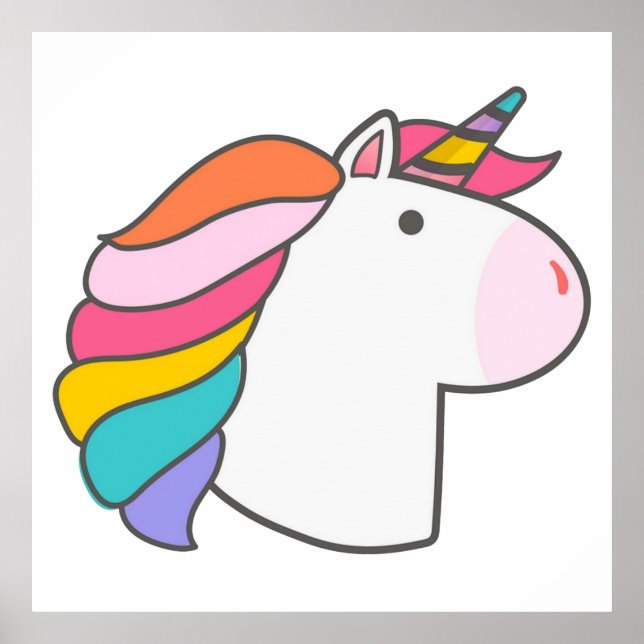 Cute unicorn illustration I Poster (Front)