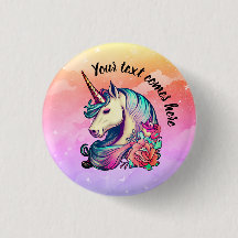 Cute unicorn in colourful sky