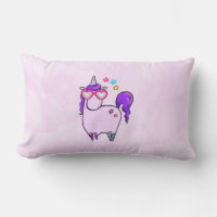 Cute Unicorn in Heart Shaped Glasses