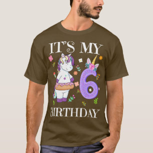 Cute Unicorn Its My 6th Birthday T-Shirt