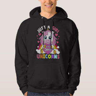Cute Unicorn Just A Girl Who Loves Unicorns Kids W Hoodie