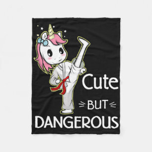 Cute Unicorn Karate Taekwondo Fleece Blanket