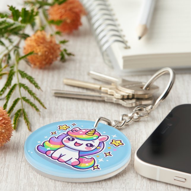 Cute Unicorn Key Ring (Front Right)