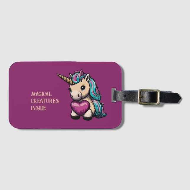 Cute Unicorn Luggage Tag (Front Horizontal)