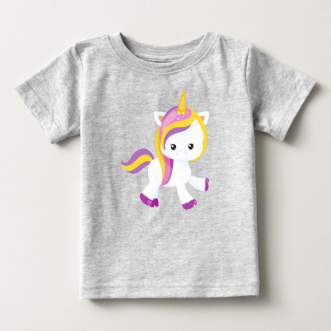 Cute Unicorn, Magic Unicorn, Kawaii Unicorn Baby T-Shirt (Front)