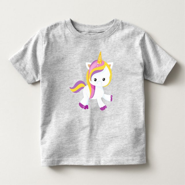 Cute Unicorn, Magic Unicorn, Kawaii Unicorn Toddler T-Shirt (Front)