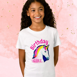 Cute Unicorn Magical Birthday Girl T-Shirt