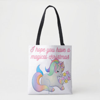 Cute Unicorn Magical Christmas Ugly Xmas  Tote Bag