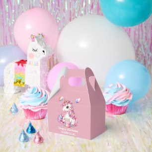 Cute unicorn magical princess  girly birthday kids favour box