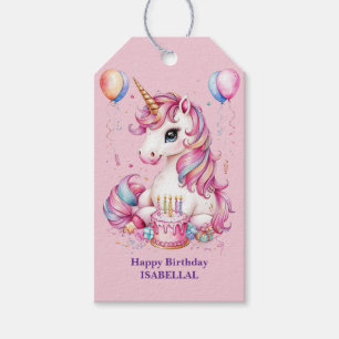 Cute unicorn magical princess girly birthday kids gift tags