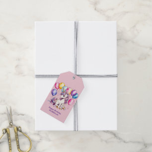 Cute unicorn magical princess girly birthday kids gift tags