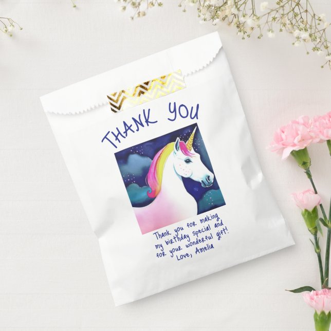 Cute Unicorn Magical Stars Girl Birthday Thank you Favour Bags (Sealed)
