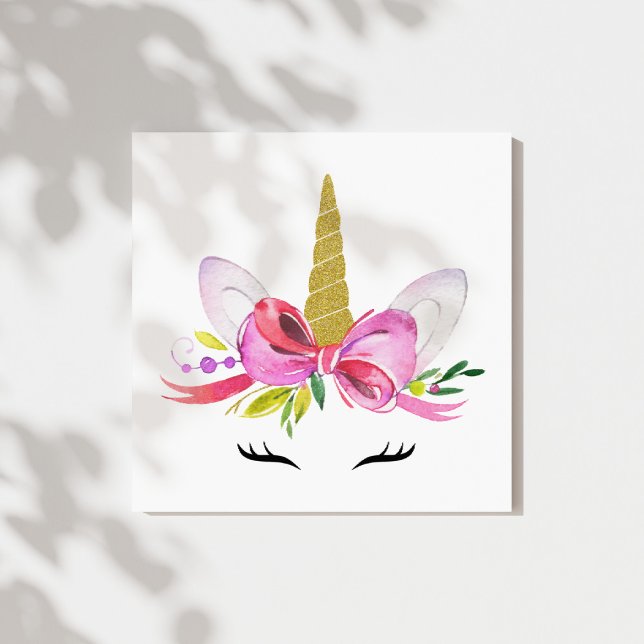 Cute Unicorn, Magical Unicorn, Girl Nursery, Pink Canvas Print (Creator Uploaded)