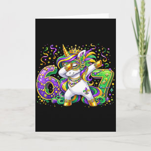 Cute Unicorn Mardi Gras Mask Carnival For Girls Ki Card
