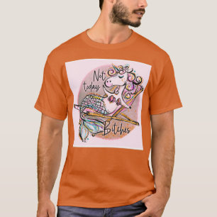 Cute Unicorn Mermaid Relaxing on Deck Chair T-Shirt