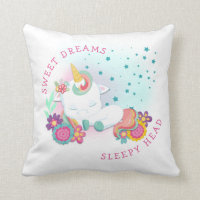 Cute Unicorn Name Sweet Dreams Sleepy Head Girl