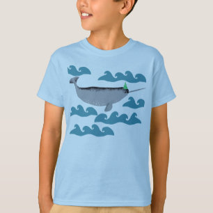 Cute Unicorn Narwhal Whale Whaley Sea Kids   T-Shirt