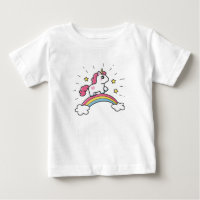 Cute Unicorn On A Rainbow Design