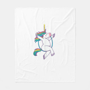 Cute Unicorn on an Aerial Hoop - Magical Illustrat Fleece Blanket