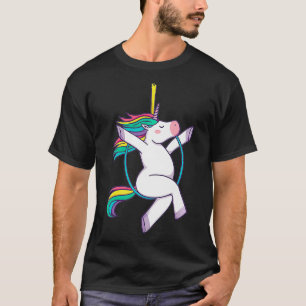 Cute Unicorn on an Aerial Hoop  Magical Illustrati T-Shirt