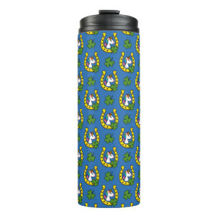 Cute Unicorn on St Patrick's Day Pattern Thermal Tumbler