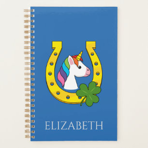 Cute Unicorn on St Patrick's Day Personalise Planner