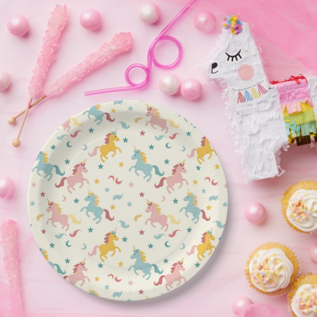 Cute Unicorn  Paper Plate (Party)