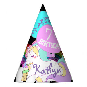 Cute Unicorn Party Favour Hat Personalised