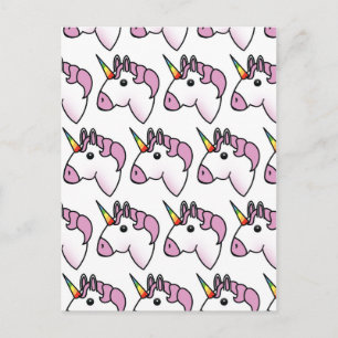 Cute Unicorn Pattern Postcard