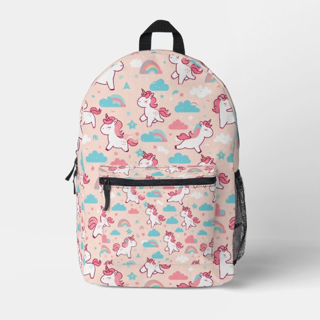 Cute Unicorn Patterns  Printed Backpack (Front)