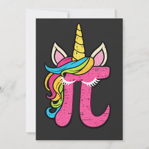 Cute Unicorn Pi Day 3.14 Math Number Pi Pun T-Shir Invitation