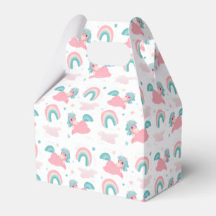         Cute Unicorn Pink and Mint Pattern  Favour Box