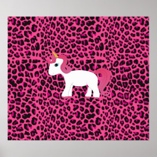 Cute unicorn pink leopard print