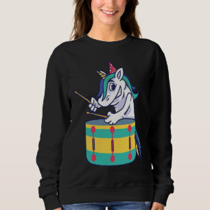 Cute Unicorn Playing Snare Percussion Snare Drumme Sweatshirt