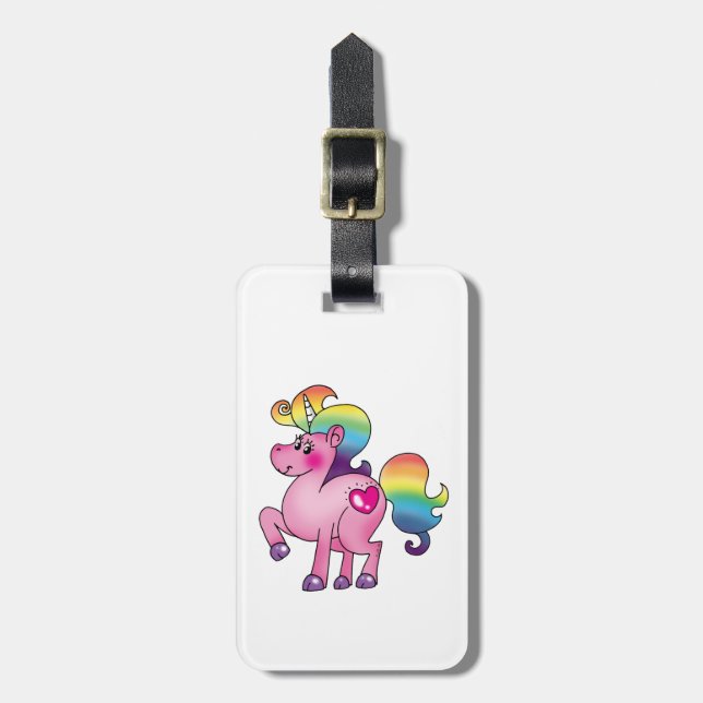 cute unicorn pony luggage tag (Front Vertical)