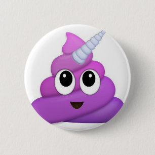 Cute Unicorn Poop emoji 6 Cm Round Badge