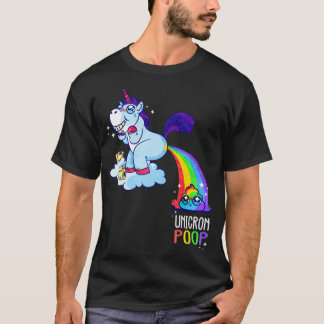 Cute Unicorn Pooping a Rainbow drama llama rainbow T-Shirt