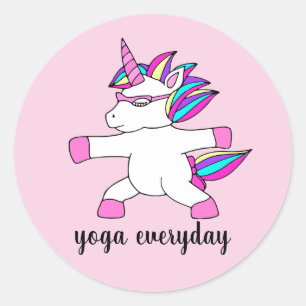 Cute unicorn practicing yoga sticker