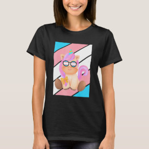 Cute Unicorn Pride Transgender Flag LGBTQ Proud Pr T-Shirt