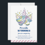 Cute Unicorn Princess Kids Girls Birthday Invitation<br><div class="desc">Cute design for kids,  boys or girls who love unicorn,  rainbow and mythical creature. Perfect for magical theme birthday party. You can customise the wording to fit other occasions.</div>