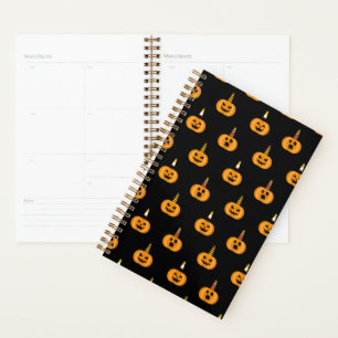 Cute Unicorn Pumpkin Black Funny Halloween Gifts Planner