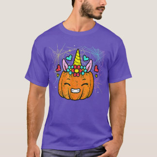 Cute Unicorn Pumpkin Funny Halloween Costume 526  T-Shirt