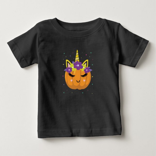 Cute Unicorn Pumpkin Halloween Costume T-shirt (Front)