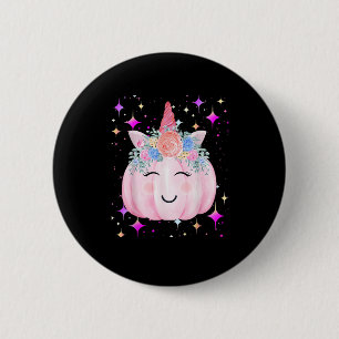 Cute Unicorn Pumpkin Halloween Girls Kids Funny Co 6 Cm Round Badge